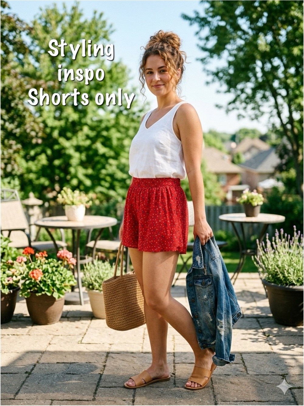 G:21 Red Flowy Shorts- missing belt - Picture 1 of 8